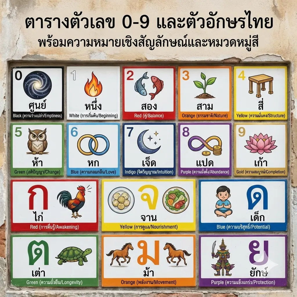 ตัวอักษรไทยและความหมาย